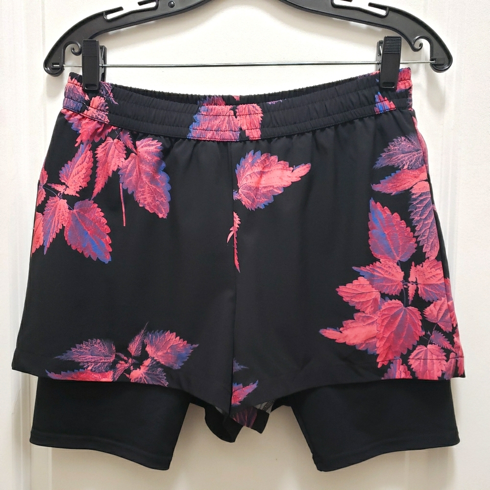 4/$20 ASOS 4505 Layered Running Shorts Pink Floral